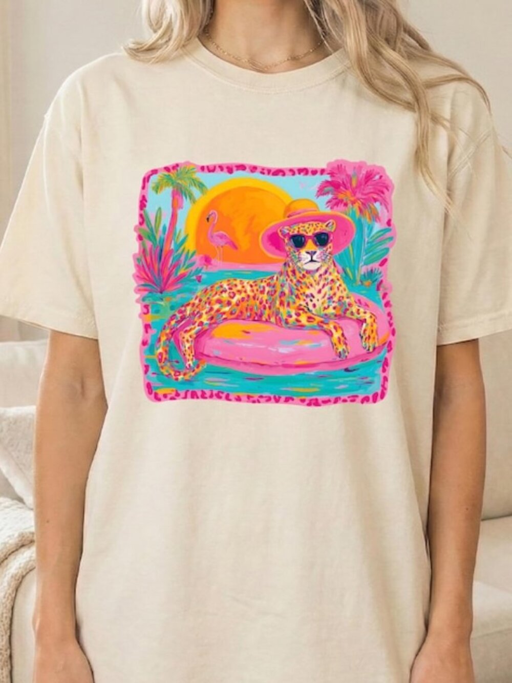 Leopard Cute Summer Shirt, Summer Colorful shirt